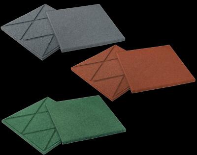 PROFIMAT  Fallschutzplatte 500x500x25mm Grau / Grün / Rot | Spielplatzmatte