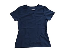 Trend Uniforms Scrub Top Size S womens V Neck Blue With 3 Pockets medical