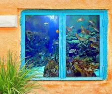 3D Seabed Fish A840 Window Film Print Sticker Cling Stained Glass UV Sinsin