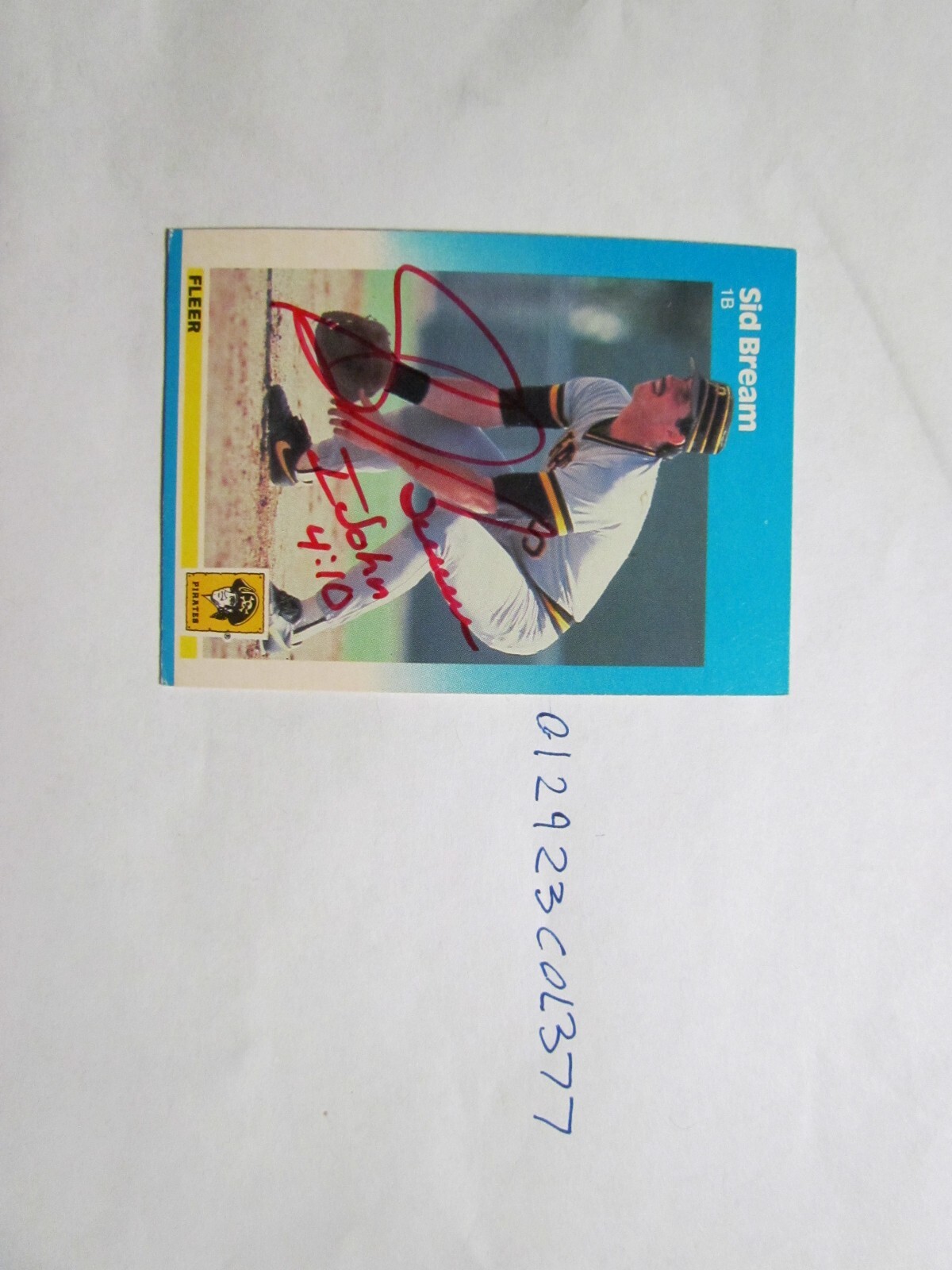 1987 Fleer Sid Bream signed baseball card