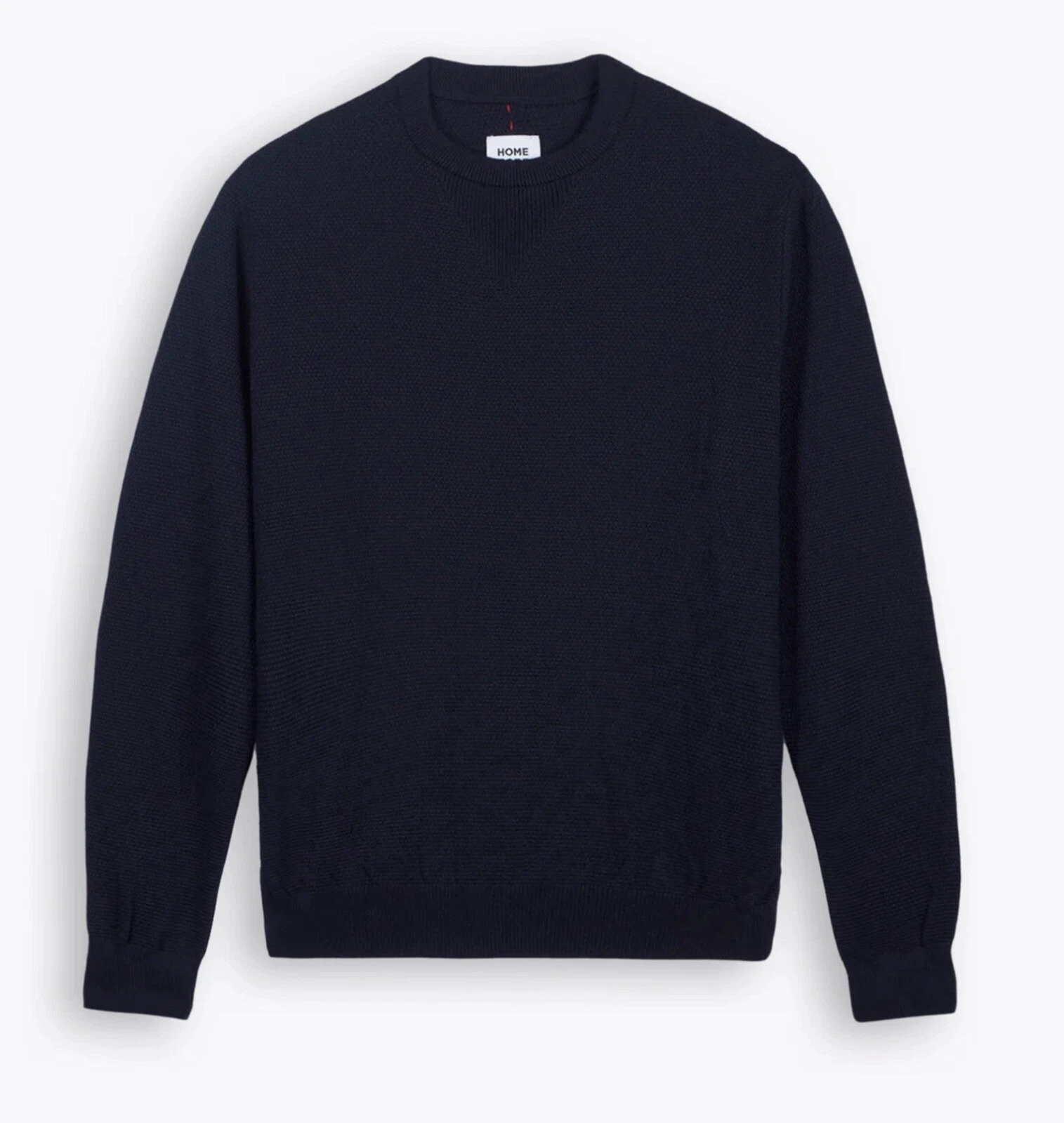 Homecore Stamford Navy Blue Knit Sweater 100% Merino Wool - Med Large - RRP £199