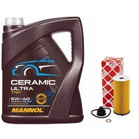 MotoröL Set 5W-40 Mannol 5 Liter + ÖLfilter 47224 FüR Bmw 2Er X1 Mini Cooper
