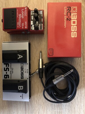 boss rc 2 loop station with boss fs 6 dual foot switch and stereo