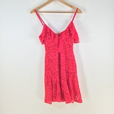 Nookie dress womens size S aus 8 fit flare red floral lace cold shoulder 108247