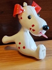 HTF Vintage Red White Snoopy Christmas Tree Ornament Dancing Sticking Tongue Out