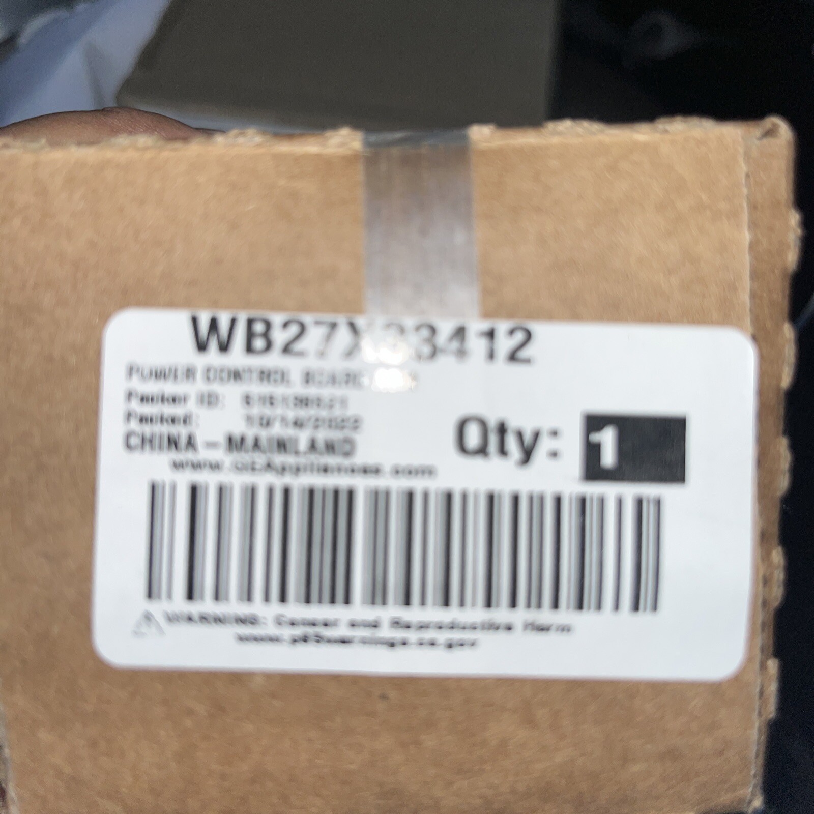 Genuine OEM GE POWER CONTROL BOARD ASSEMBLY WB27X33412