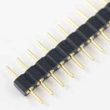 5Pcs Gold Plated 2.54mm Pitch Male 40 Pin Single Straight Round Header Strip