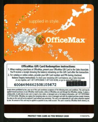 OFFICE MAX Paper Butterflies 2008 Scratch & Sniff Gift Card ( $0 ) 