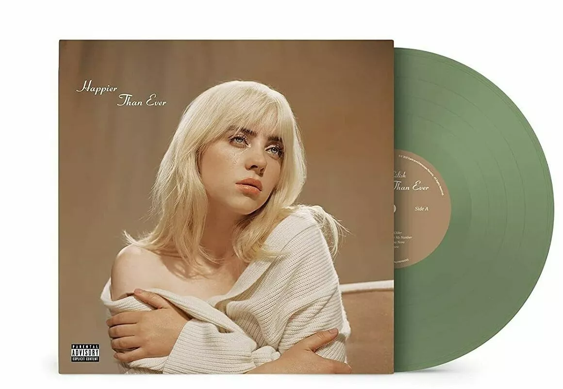 BILLIE EILISH HAPPIER THAN EVER SAGE GREEN VINYL 12 LP RARE