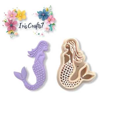 Meerjungfrau Polymer Clay Polymer Clay Cutter | 3D-gedrucktes Tonwerkzeug | IrisCrafts7 UK