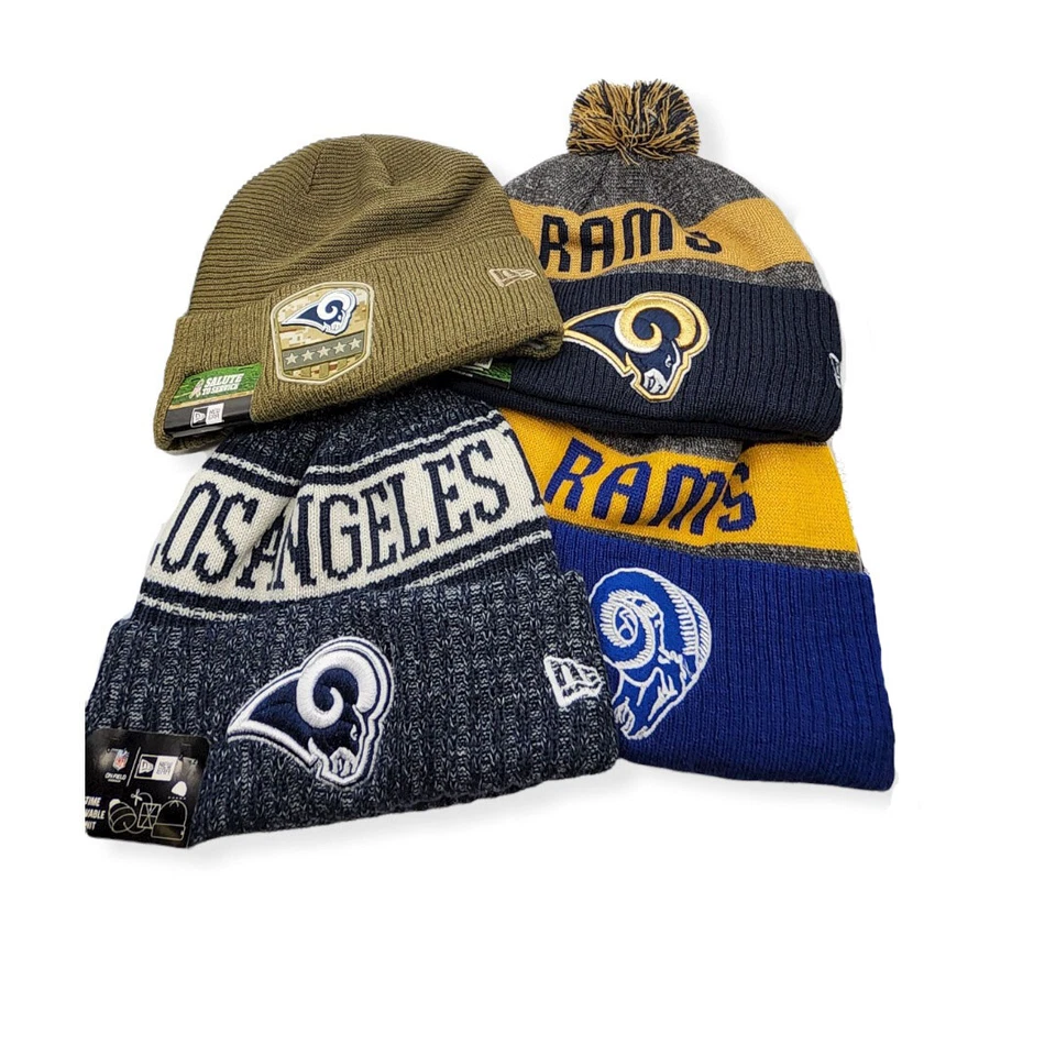 Authentic New Era Los Angeles Rams On Field Sport Knit Beanie Cold Weather Hat - Image 3 of 4