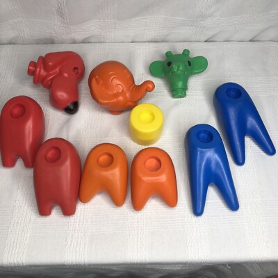 Vtg Tupperware Tupper Toys Zoo-it-Yourself Animals 10 Pcs Not Complete Set