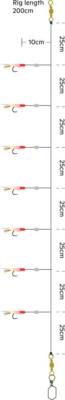 Kinetic Sabiki MaxCatch Holo Fishskin Heringsvorfach 7 Haken Gr. 6 Hering