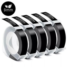 5PK For DYMO Organizer Xpress Label Maker 3D Embossing Tape 520109 Black 3/8"