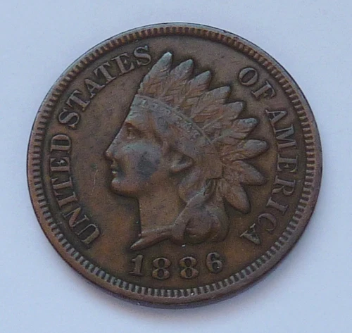 1886 TYPE 2 - U.S. INDIAN HEAD PENNY ~ VERY FINE CONDITION
