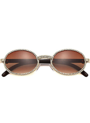 Oval Retro Round Luxury Rhinestone Diamond Sunglasses for 