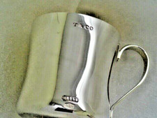 Tiffany  Co. Sterling Silver 1837 Baby Cup in Tiffany Pouch  Box