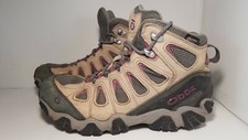 Oboz Sawtooth II Waterproof Purple Brown Leather Mid Hiking Boots Womans size 10