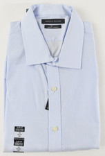 Tommy Hilfiger Mens Dress Shirt 2XL 18 34/35 Blue Stripe Stretch Slim Fit THFlex