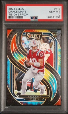 2024 Panini Select #113 Drake Maye Tie-Dye Prizm PSA 10