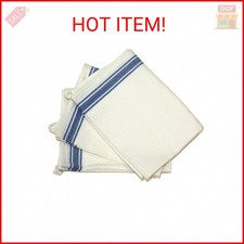 Aunt Martha's 18-Inch by 28-Inch Package of 3 Vintage Dish Towels, Blue Striped