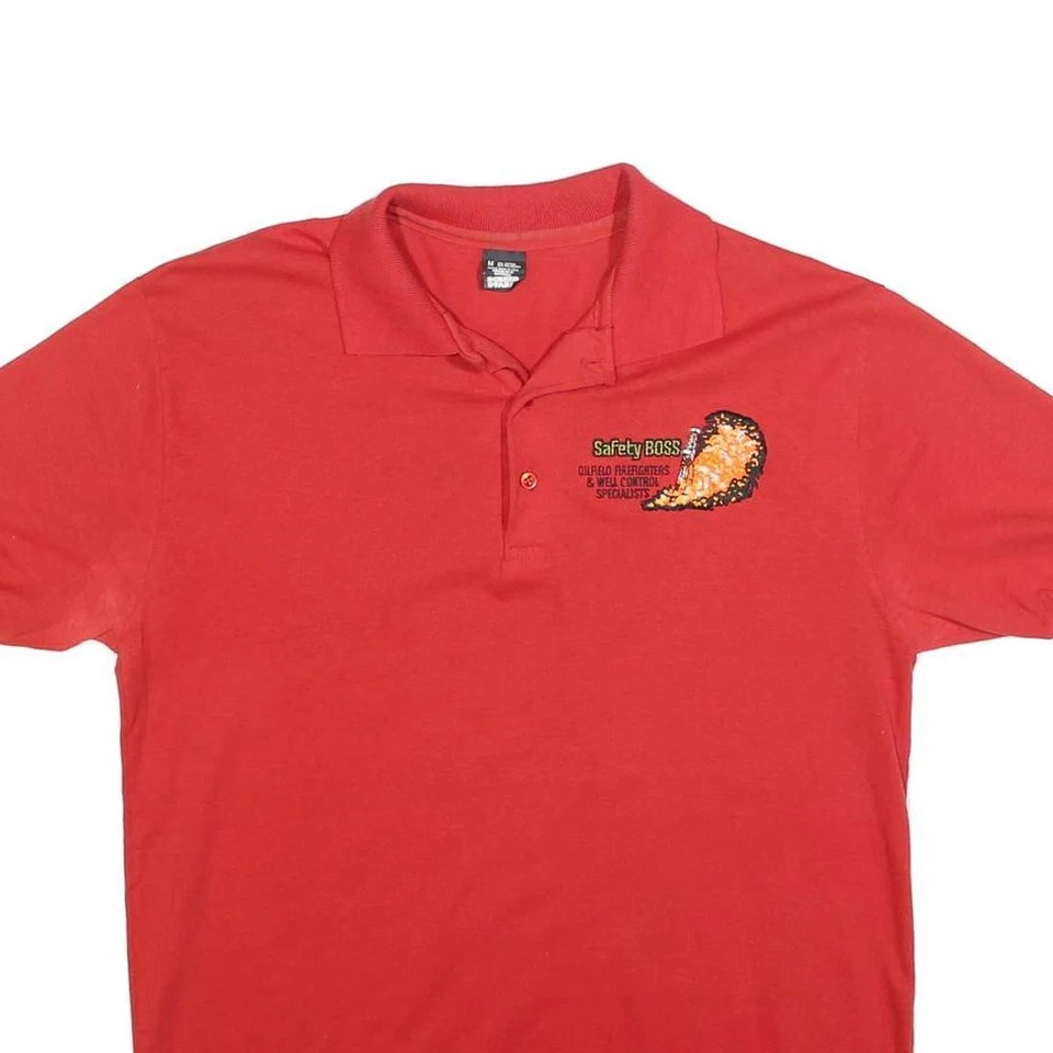 Camisa Polo Informal SCREEN STARS Para Hombres Roja Manga Corta Lisa M Mezcla Algodón Foto 2 de 4