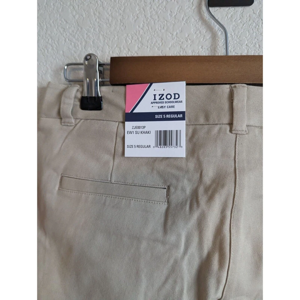 Izod Juniors Talla 5 Caqui Beige Pantalones Cortos Uniforme Escolar NUEVO Foto 3 de 3