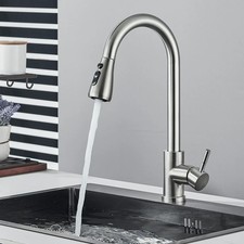 Brushed Nickel Kitchen Faucet Sink Mixer Faucet Pull Down Sprayer