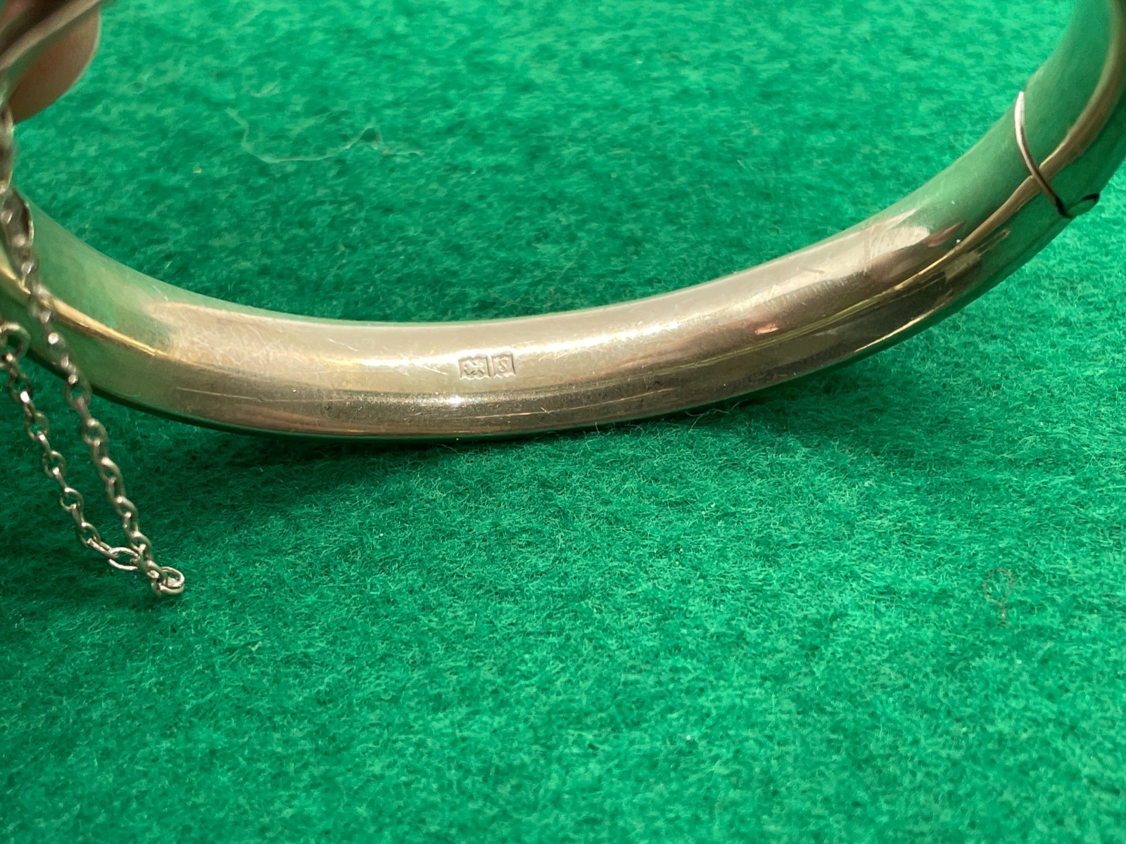 STERLING SILVER HINGED ENGRAVED BANGLE BRACELET 3… - image 6