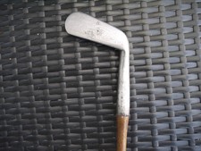 Antique Wood Shaft Early Smooth Face Willie Park Patent Putter E3 SW