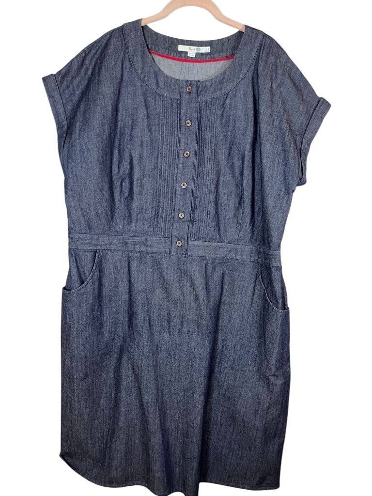 Boden Denim Boho Dress 18L Blue Indie Western Classic Resort Cowgirl Honky Tonk
