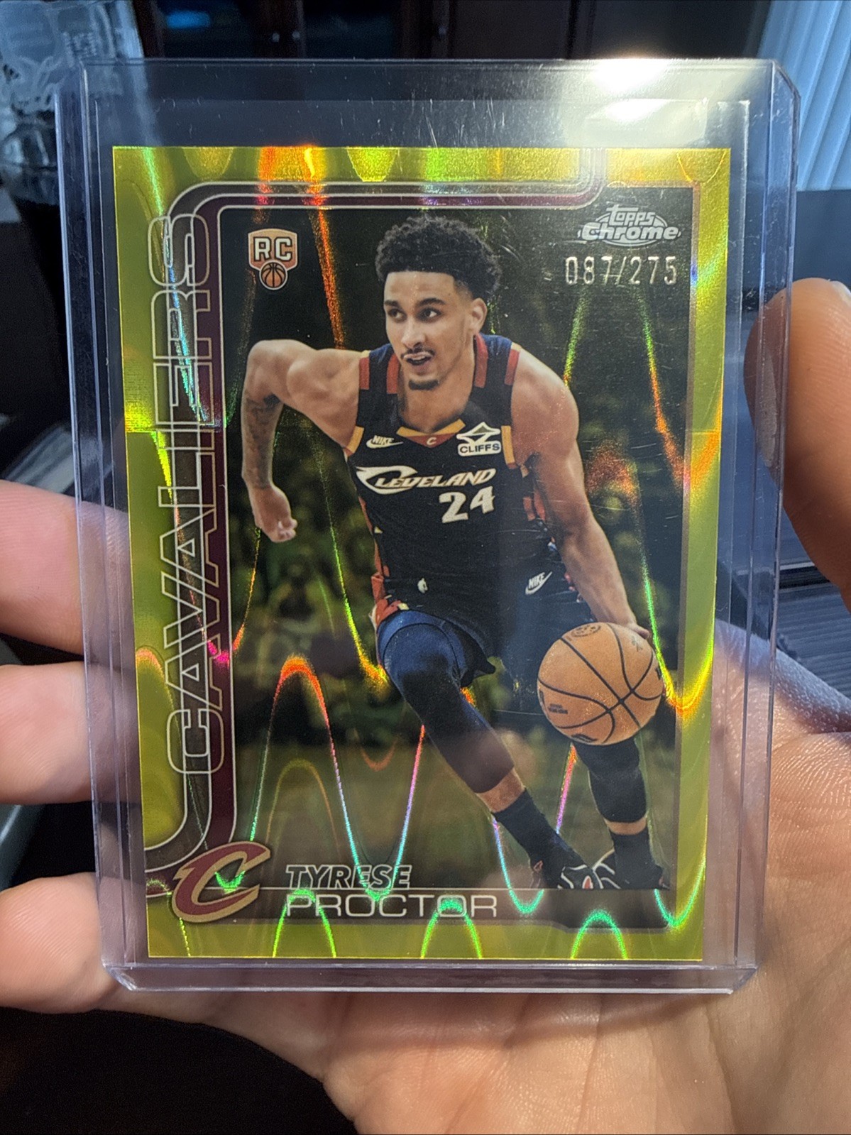 2026 Topps Chrome Update Tyrese Proctor Cavs RC Yellow Raywave Refractor /275