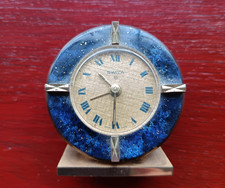 Vintage 50er-60er Jahre Swiza 8 Lapislazuli & Messinggeh&auml;use Wecker