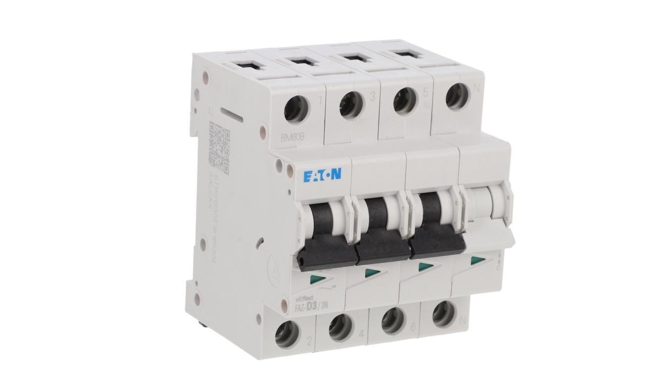 Overcurrent Switch 3P+N D 3A 15kA AC FAZ-D3/3N 278988