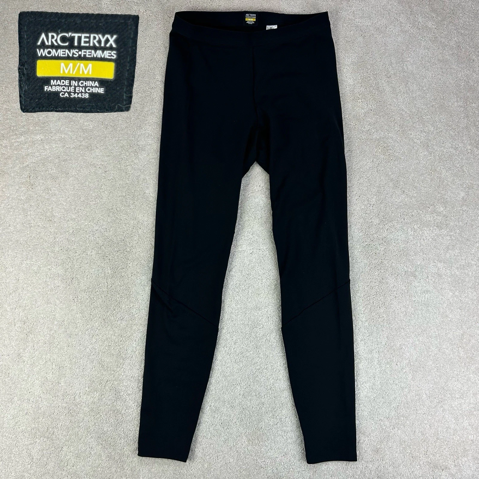 Arc'teryx Women’s Black Baselayer Leggings Thermal Polyester Lightweight Pants M