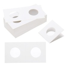 2x2 Coin Flips, 250pcs 25mm Cardboard Coin Holder Paper Coin Holders, White