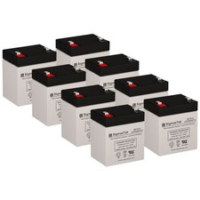 Set of 8 SigmasTek 12V 5Ah F1 Sealed Lead Acid Rechargeable Batteries