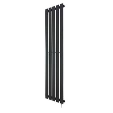 Electric Designer Radiators Black Vertical Fixed Temp Flat Panel 1850mm(h)