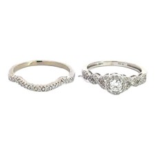 Lady's Diamond Wedding Set 69 Diamonds .590 Carat T.W. 10K White Gol B02079603 