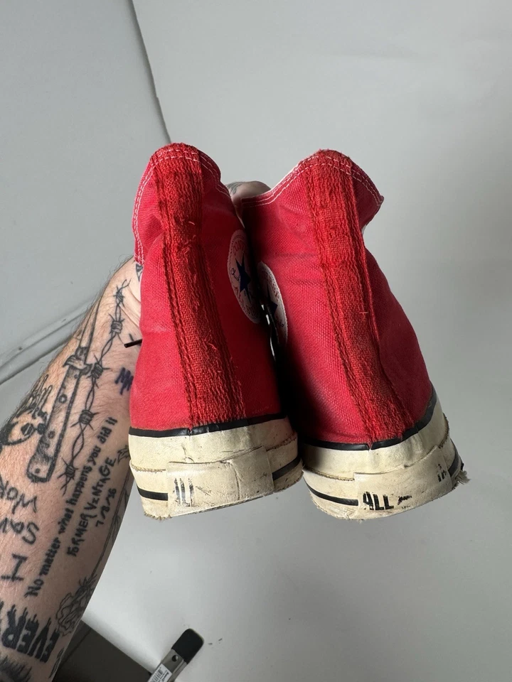 Zapatillas deportivas Chuck Taylor rojas vintage años 70/80 Converse hechas en EE. UU. Foto 4 de 4