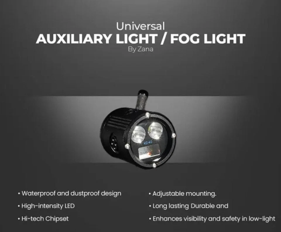 FOG LIGHT ZFL-40 BLACK FIT FOR ALL HONDA MOTORCYCLES Foto 4 de 4