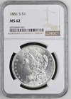 1881-S Morgan silver dollar NGC MS 62