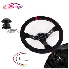 Us 350mm Deep Dished Racing Suede Alloy Steering Wheel Quick Release Hub Kit Us 350mm Deep Dished Racing Suede Alloy Steering Wheel Quick Release Hub Kit