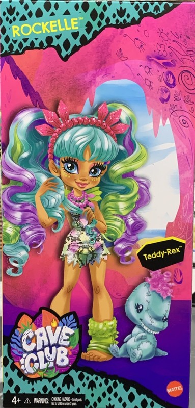 Cave Club Rockelle Doll with Teddy Rex Plush and Dino Accessory Set 8 Inches