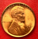 1947-S Lincoln Wheat Cent Penny GEM RD BU From an Original Bank Roll