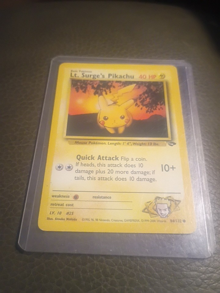 POKEMON LT. SURGE'S PIKACHU 84/132 1ST EDITION GYM CHALLENGE