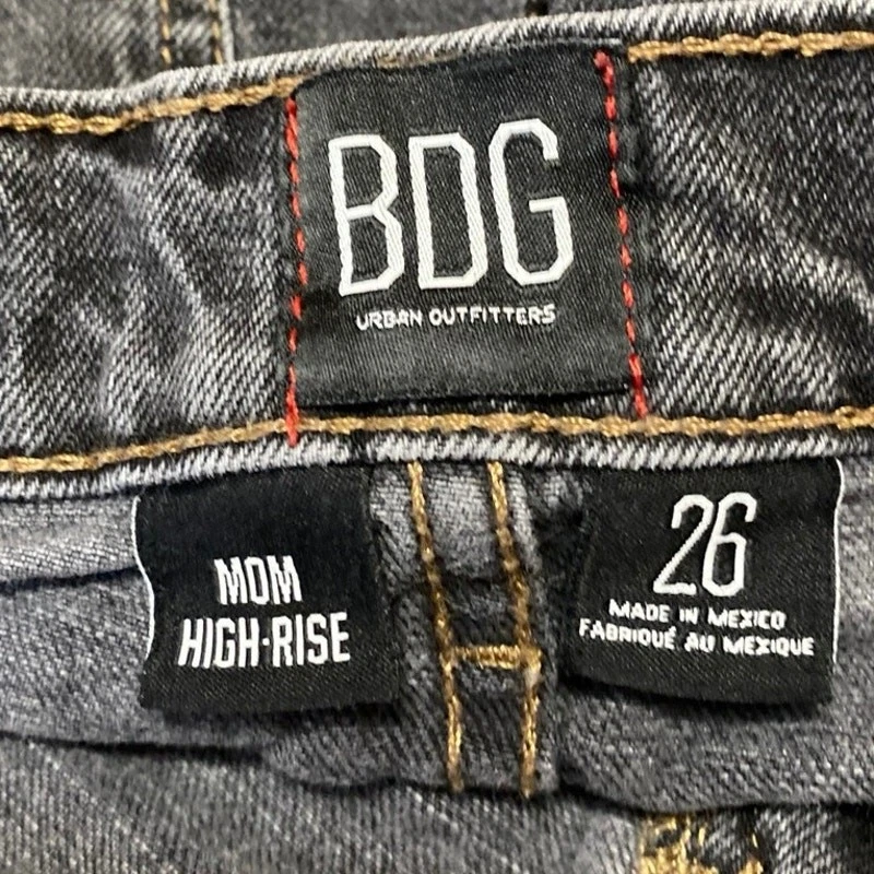 Urban Outfitters BDG Black Washed High Rise Cuffed Denim Jean Shorts Size 26 - Image 4 of 4