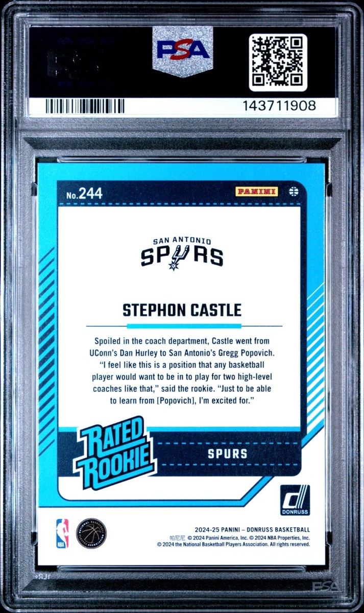 2024 PANINI DONRUSS STEPHON CASTLE DOTS RC ROOKIE /85 #244 PSA 9 