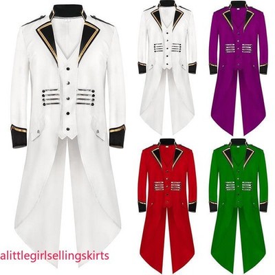Men's Retro Medieval Mid Tuxedo Gothic Coat Steampunk Jacket Retro Tuxedo Retro