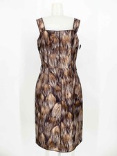 DOLCE & GABBANA Women's Brown Size 42/M Silk brushstroke Dress